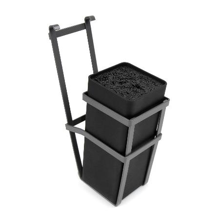 EMUCA PORTACUCHILLOS DE COCINA TITANE, ACERO Y PLÁSTICO, GRIS ANTRACITA