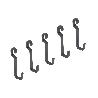 EMUCA LOTE DE 5 GANCHOS PARA COLGAR ACCESORIOS DE COCINA EN LA PARED TITANE, ACERO, GRIS ANTRACITA