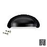 EMUCA LOTE DE 20 TIRADORES PARA MUEBLE ALBERIC, L77MM, INTEREJE 64MM, ZAMAK, NEGRO