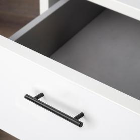 EMUCA LOTE DE 10 TIRADORES PARA MUEBLE ORLANDO, L188MM, INTEREJE 128MM, ACERO, PINTADO NEGRO