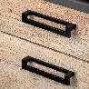 EMUCA LOTE DE 5 TIRADORES PARA MUEBLE RIBARROJA, L144MM, INTEREJE 128MM, ZAMAK, PINTADO NEGRO