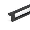 EMUCA LOTE DE 5 TIRADORES PARA MUEBLE RIBARROJA, L144MM, INTEREJE 128MM, ZAMAK, PINTADO NEGRO