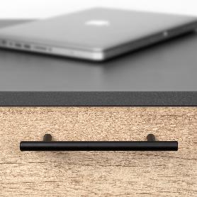 EMUCA LOTE DE 10 TIRADORES PARA MUEBLE MIAMI, L272MM, INTEREJE 192MM, ACERO INOXIDABLE, PINTADO NEGRO