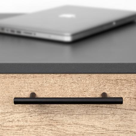 EMUCA LOTE DE 10 TIRADORES PARA MUEBLE MIAMI, L272MM, INTEREJE 192MM, ACERO INOXIDABLE, PINTADO NEGRO