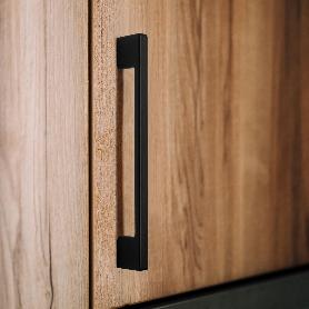 EMUCA LOTE DE 5 TIRADORES PARA MUEBLE PAIPORTA, L192MM, INTEREJE 160MM, ZAMAK, PINTADO NEGRO