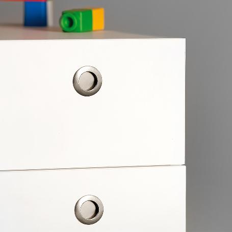 EMUCA LOTE DE 10 POMOS PARA MUEBLE BENETUSSER, DIÁMETRO 41MM, ZAMAK, NÍQUEL SATINADO