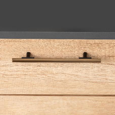 EMUCA LOTE DE 5 TIRADORES PARA MUEBLE RIAD, L168MM, INTEREJE 128MM, ALUMINIO, BRONCE