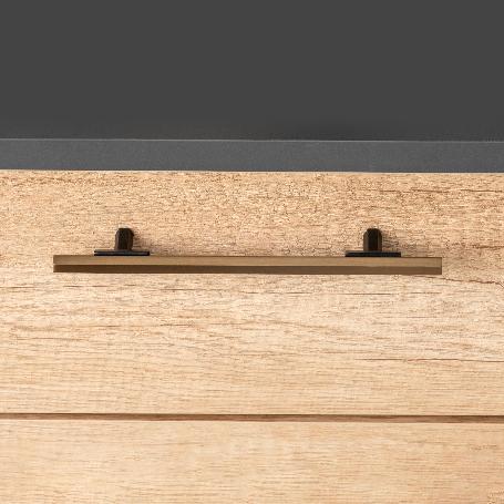 EMUCA LOTE DE 5 TIRADORES PARA MUEBLE RIAD, L232MM, INTEREJE 192MM, ALUMINIO, BRONCE