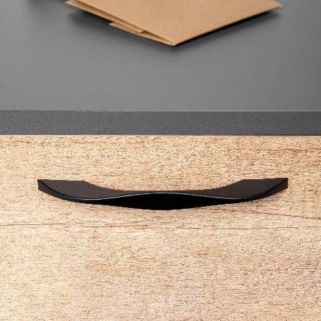 EMUCA LOTE DE 8 TIRADORES PARA MUEBLE VARNA, L181MM, INTEREJE 160MM, ZAMAK, PINTADO NEGRO