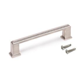 EMUCA LOTE DE 5 TIRADORES PARA MUEBLE TANGER, L147.5MM, INTEREJE 128MM, ZAMAK, NÍQUEL SATINADO