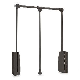 EMUCA COLGADOR ABATIBLE PARA ARMARIO HANG, ANCHO REGULABLE 830-1150MM, ACERO Y PLÁSTICO, PINTADO MOKA