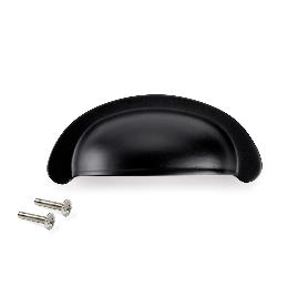 EMUCA TIRADOR PARA MUEBLE ALBERIC, L77MM, INTEREJE 64MM, ZAMAK, PINTADO NEGRO