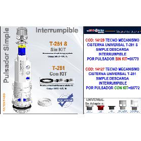 TECNO DESCARGADOR WC CISTERN BAJA T281NS+ SIMPLE DESCARGA  50773