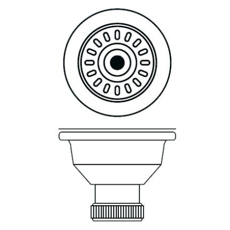 TECNO VALVULA DESAGÜE DUCHA VERTICAL 115 Ø 1-1-2 40Ø T73 50345