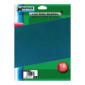 LIJA MADERA GRANO 120 (PACK 10 PLIEGOS)