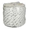 CUERDA POLIESTER TRENZADA BLANCO / AZUL 14 MM. BOBINA 100 M.
