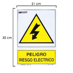 CARTEL PELIGRO ELECTRICO 30X21 CM.