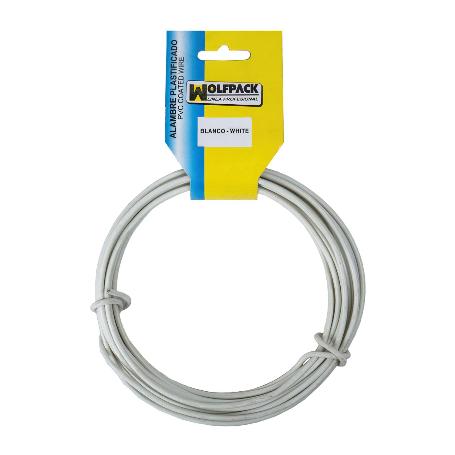 ALAMBRE PLASTIFICADO (ROLLO 10 METROS) BLANCO Nº 16 / 2.7 MM.