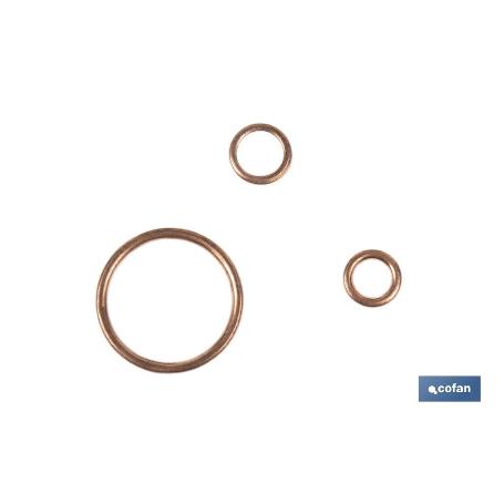 ARANDELA DE COBRE PARA TAPON CARTER 20X26   CAJA 100 UNID.