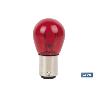LÁMPARA COFAN 2 POLOS ROJA DESCENTRADA P21/5W (BAW15D) 12V VENTA UNITARIA