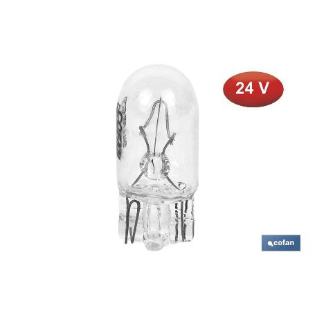 LÁMPARA S/CASQUILLO W5W (W2,1X9,5D) 24V   CAJA 10 UNID.