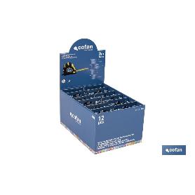 EXPOSITOR DE FLEXÓMETROS MAGNÉTICOS 16 MM X 3 M 12 UDS.