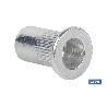 TUERCAS REMACHABLES CILÍNDRICA RANURADA FONDO ABIERTO CABEZA ANCHA ALUMINIO M4 X 10   CAJA 1000 UNID.