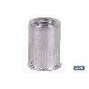 TUERCAS REMACHABLES CILÍNDRICAS RANURADAS FONDO ABIERTO CABEZA REDUCIDA ALUMINIO M4 X 10   CAJA 1000 UNID.