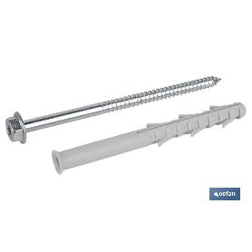 TACO LARGO DE GOLPE CON TORNILLO HEXAGONAL Ø10 X 120 MM   CAJA 50 UNID.