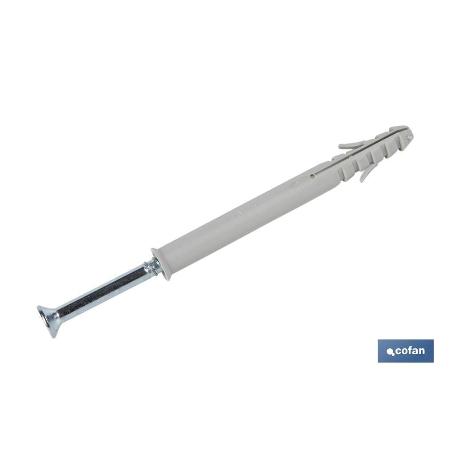 TACO LARGO DE GOLPE CON TORNILLO POZIDRIVE Ø10 X 135 MM   CAJA 50 UNID.