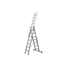 ESCALERA ALUMINIO TRIPLE 11 PELDAÑOS 3,00 + 3,00 + 3,00 M