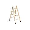 ESCALERA MADERA DOBLE 4 PELDAÑOS 1,00 M