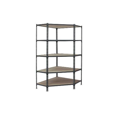 ESTANTERÍA ANTRACITA RINCONERA 5 BALDAS DE MADERA 1800 X 900 X 400 MM