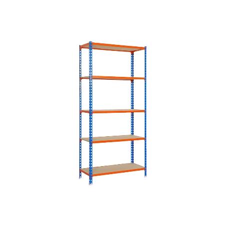 ESTANTERÍA AZUL/NARANJA 5 BALDAS DE MADERA 2000 X 1000 X 500 MM