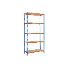 ESTANTERÍA AZUL/NARANJA 5 BALDAS DE MADERA 2000 X 1000 X 500 MM