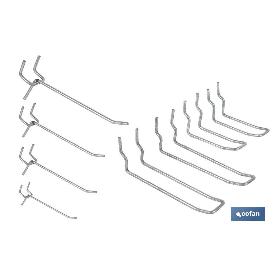 SET 8 GANCHOS DOBLES PARA PANEL DE HERRAMIENTAS