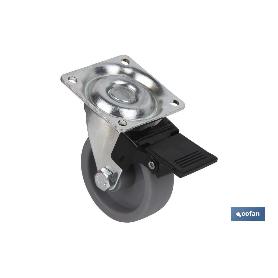 RUEDA POLIPROPILENO 50X18MM PLACA/FRENO VENTA UNITARIA