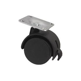 RUEDA PLASTIC Ø40MM PLACA/FRENO   CAJA 4 UNID.