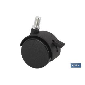 RUEDA PLASTIC Ø50MM FRENO TORNILLO 10X15 VENTA UNITARIA