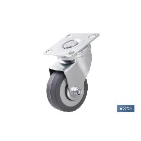 RUEDA GOMA/GRIS PLACA Ø50X18MM VENTA UNITARIA