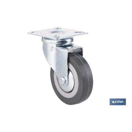 RUEDA GOMA/GRIS PLACA Ø75X22MM VENTA UNITARIA