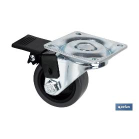 RUEDA GOMA/GRIS PLACA/FRENO Ø65X21MM VENTA UNITARIA