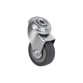 RUEDA GOMA/GRIS PASANTE Ø40X18MM   CAJA 4 UNID.