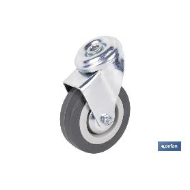 RUEDA GOMA/GRIS PASANTE Ø75X22MM VENTA UNITARIA