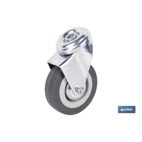 RUEDA GOMA/GRIS PASANTE Ø75X22MM VENTA UNITARIA