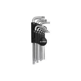 JGO 9 LLAVES ACODADAS TORX (T-10 - T-50)