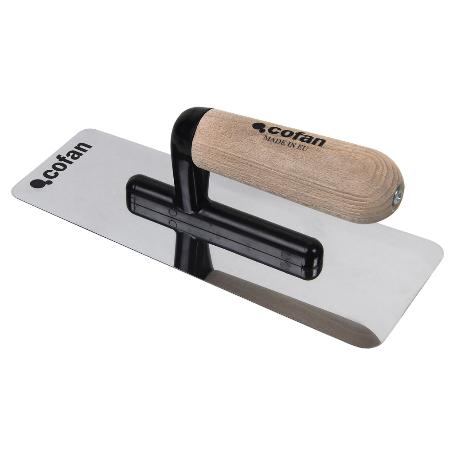 LLANA ACERO INOX PULIDO ANTI QUEMADURAS MANGO MADERA 240X100X0,6