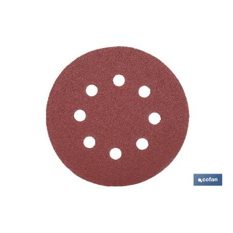 HOJA DE LIJADO LIJADORA ORBITAL 8 AGUJEROS Ø125 MM G 80   CAJA 5 UNID.