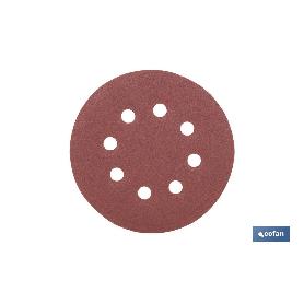HOJA DE LIJADO LIJADORA ORBITAL 8 AGUJEROS Ø125 MM G 180   CAJA 5 UNID.