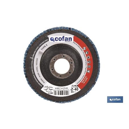 DISCO LAMINADO PROFESIONAL INCLINADO 178 MM. - GRANO 120 ZIRCONIO